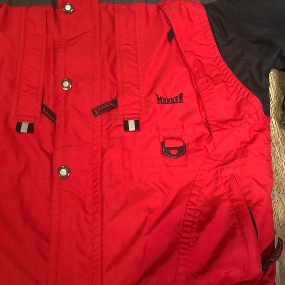 Marker Ski Jacket Men's Medium Red Full Zip Weatherproof Outdoor Travel Pockets - Picture 3 of 9